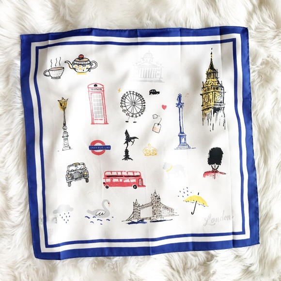 J. Crew Factory London Print Neck Scarf - Picture 2 of 4